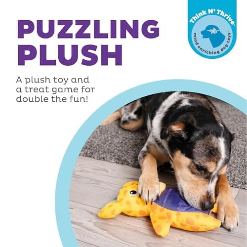 Outward Hound Nina Ottosson Puzzle Palz Giraffe Squeak and Plush Nylon Dog Toy 