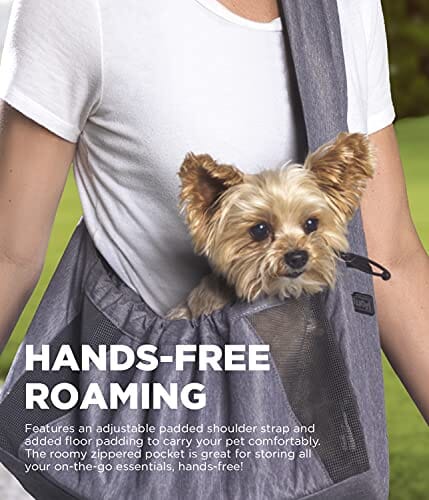 Outward Hound PupPak PoochPouch Hands-Free Front Carrying Sling Travel Dog Carrier - Gray - Small
