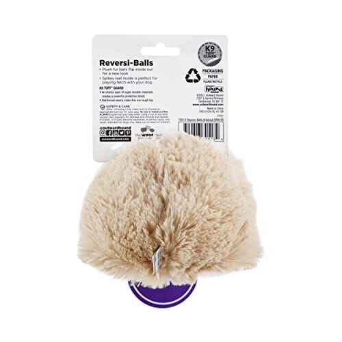 Outward Hound Reversi-Ball Dual-Sided Antelope Plush Dog Toy with Inner Spike Ball