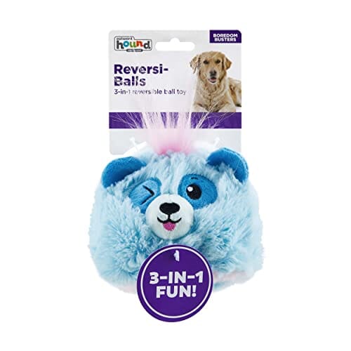 Outward Hound Reversi-Ball Dual-Sided Panda Plush Dog Toy with Inner Spike Ball