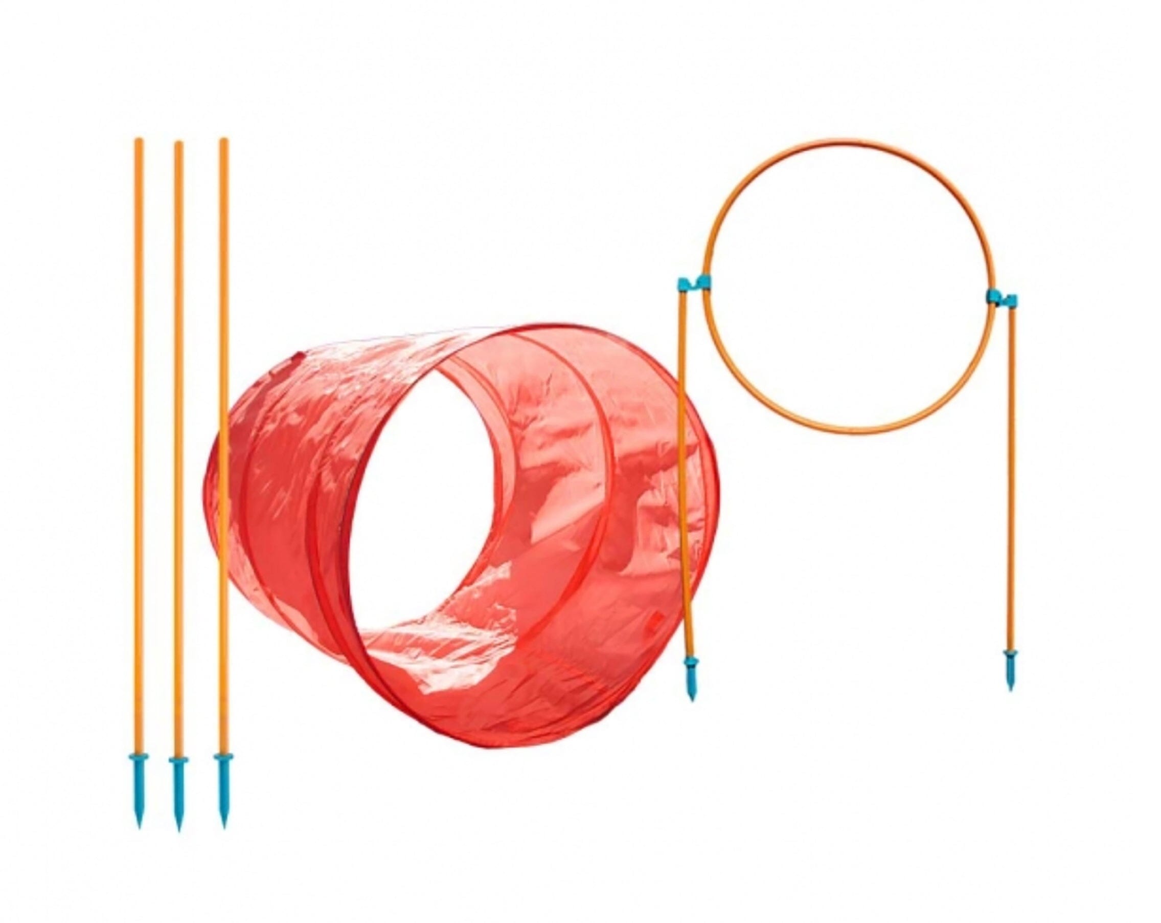 Outward Hound Zip and Zoom Multiple Indoor Agility Traiing Kit with Carrying Case - 9 Piece Set