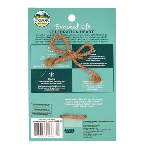Oxbow Enriched Life Natural Celebration Heart Cage Accessory Small Animal Toy