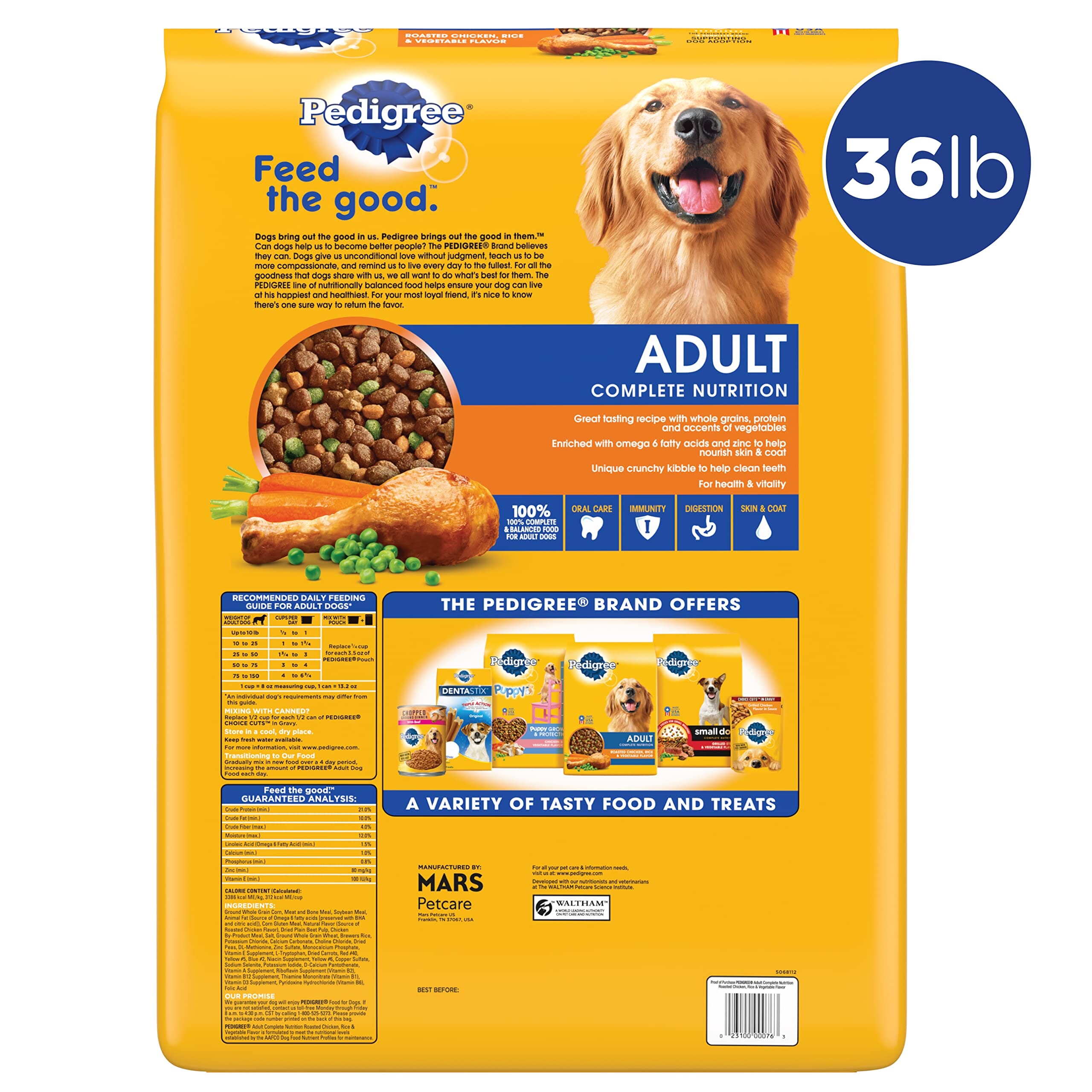 Pedigree Big Dogs Chicken Rice and Veggies Dry Dog Food - 27 Lbs  