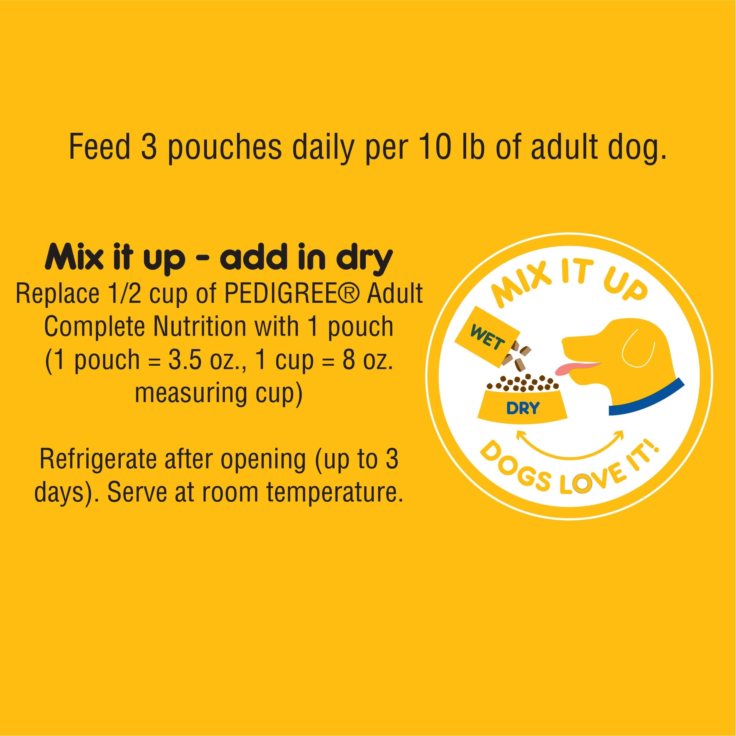 Pedigree Chopped Ground Dinner Beef Bacon and Cheese Wet Dog Food Pouch - 3.5 Oz - Case of 16  