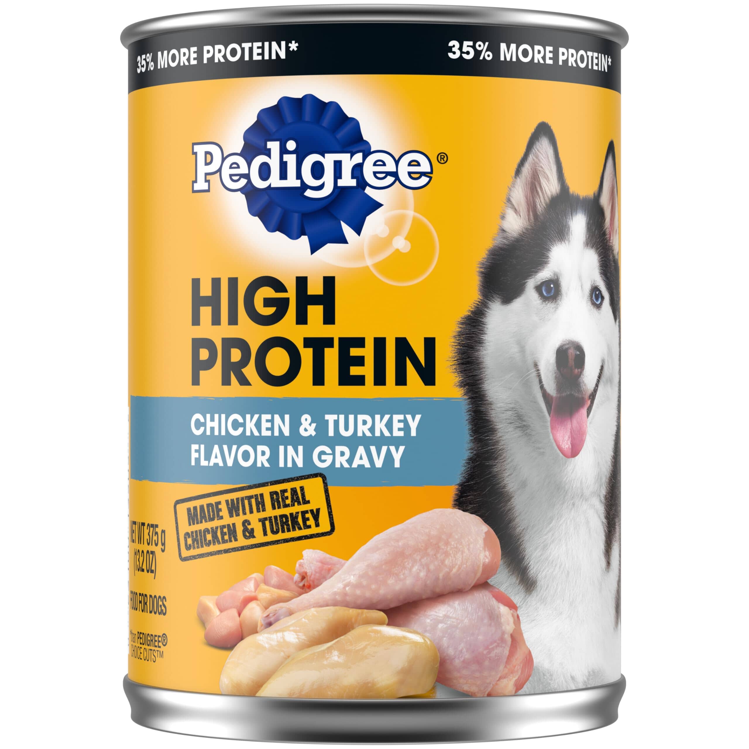 Pedigree High Protein Loaf Chicken and Turkey Canned Dog Food - 13.2 oz - Case of 12  