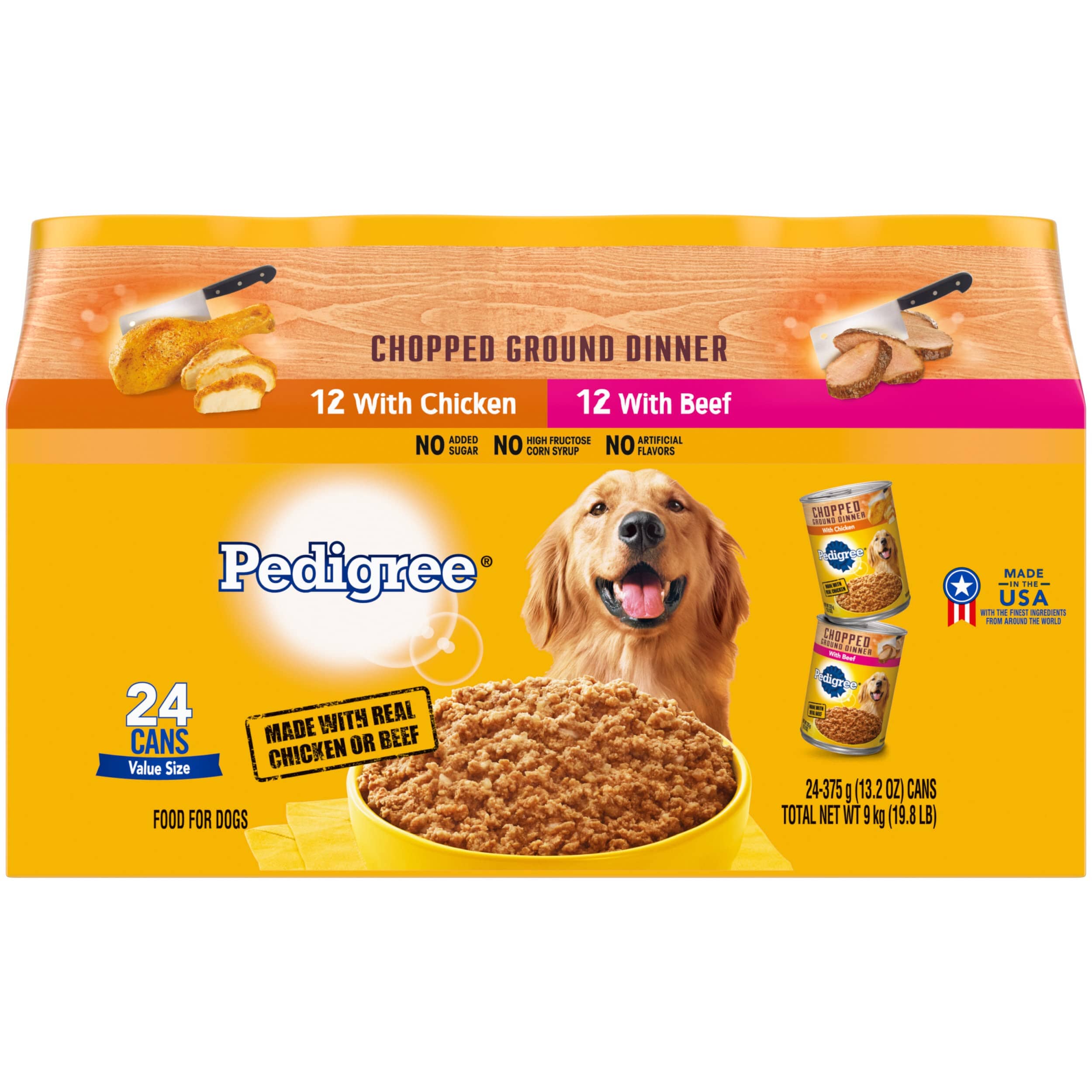 Pedigree High Protein Multi-Pack (CT/BL) Canned Dog Food - 13.2 oz - Case of 24  