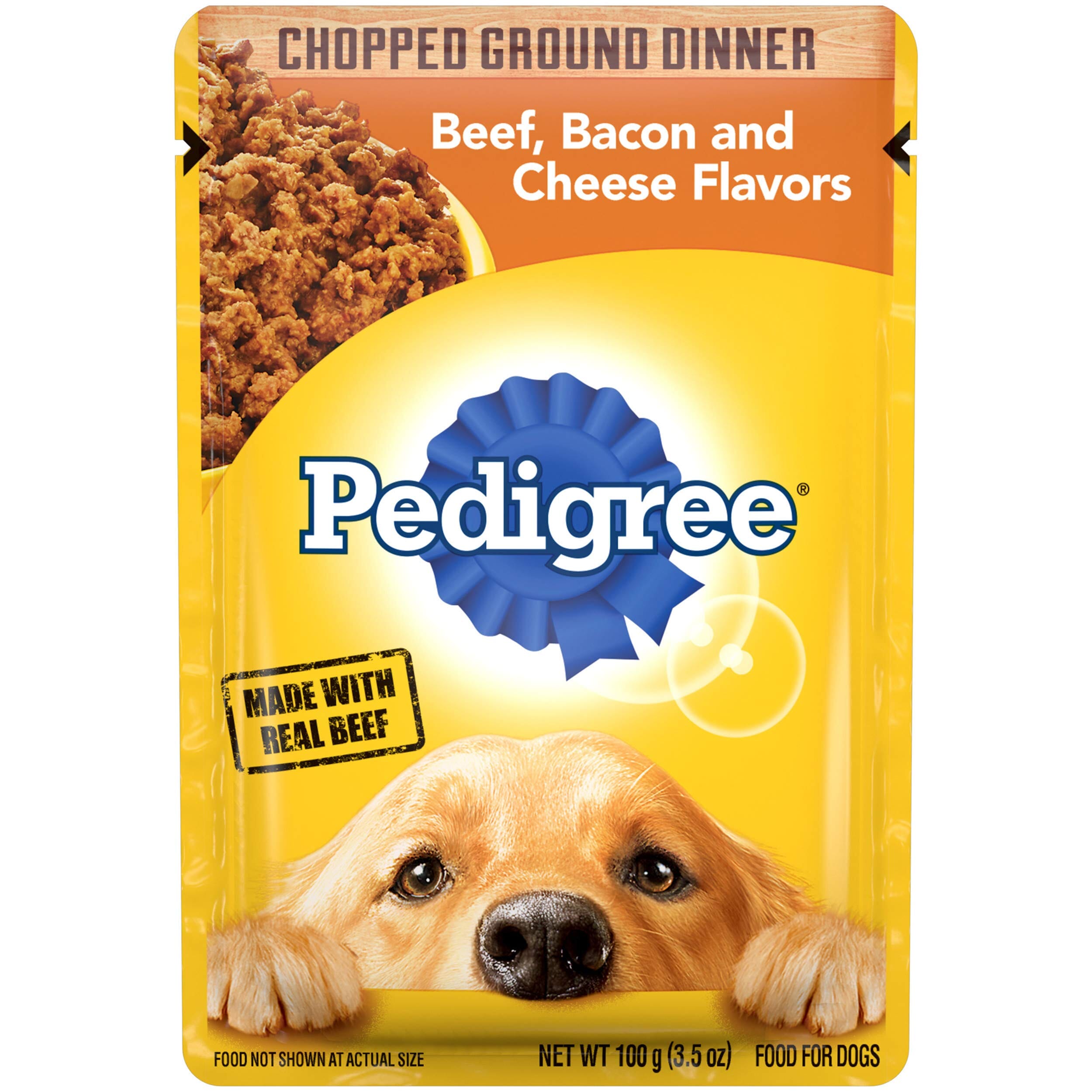 Pedigree Pouch Filet Beef, Bacon, and Cheese Multi-Pack Wet Dog Food - 3.5 oz - Case of 8  