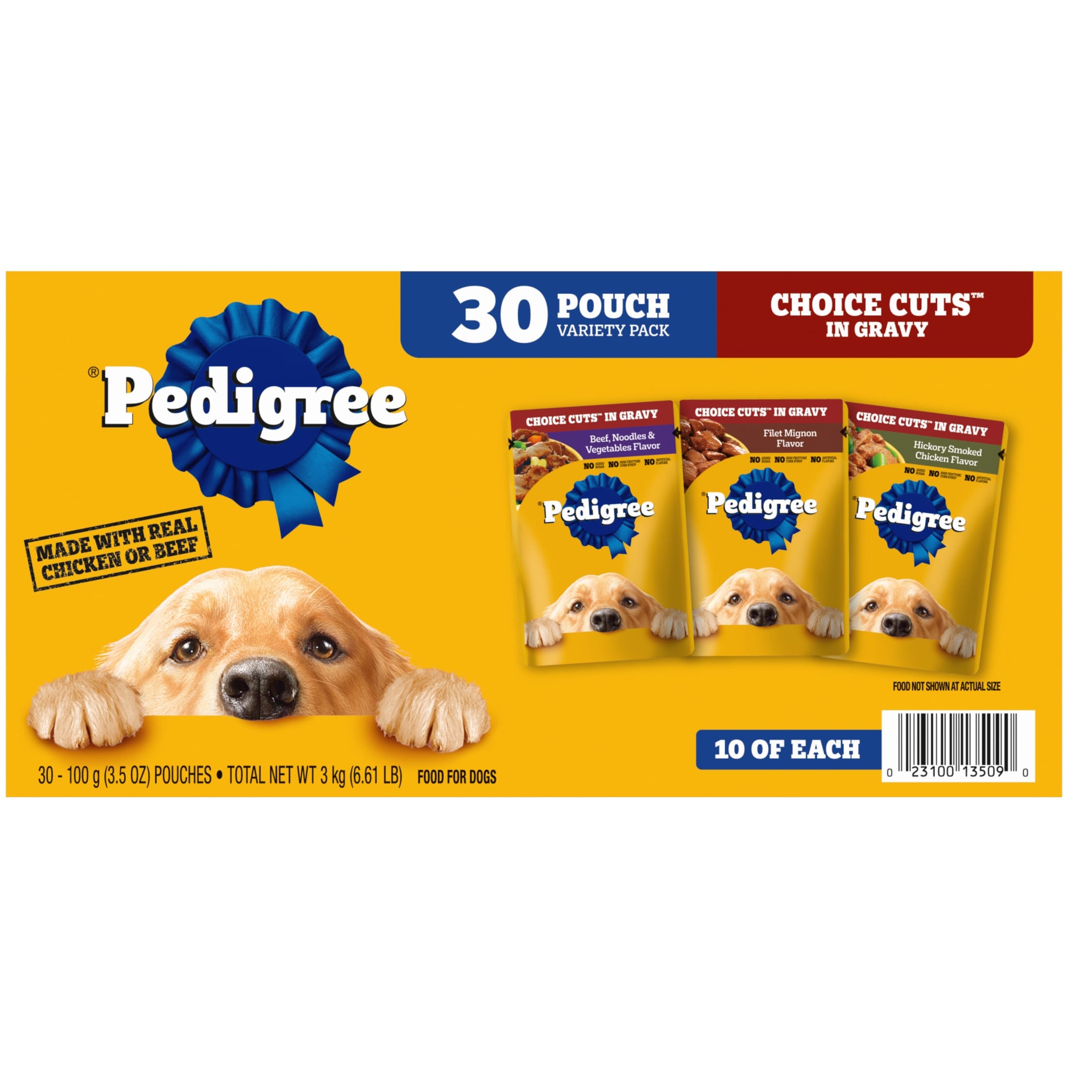 Pedigree Pouch Loaf Multi-Pack Wet Dog Food - 3.5 oz - Case of 30  