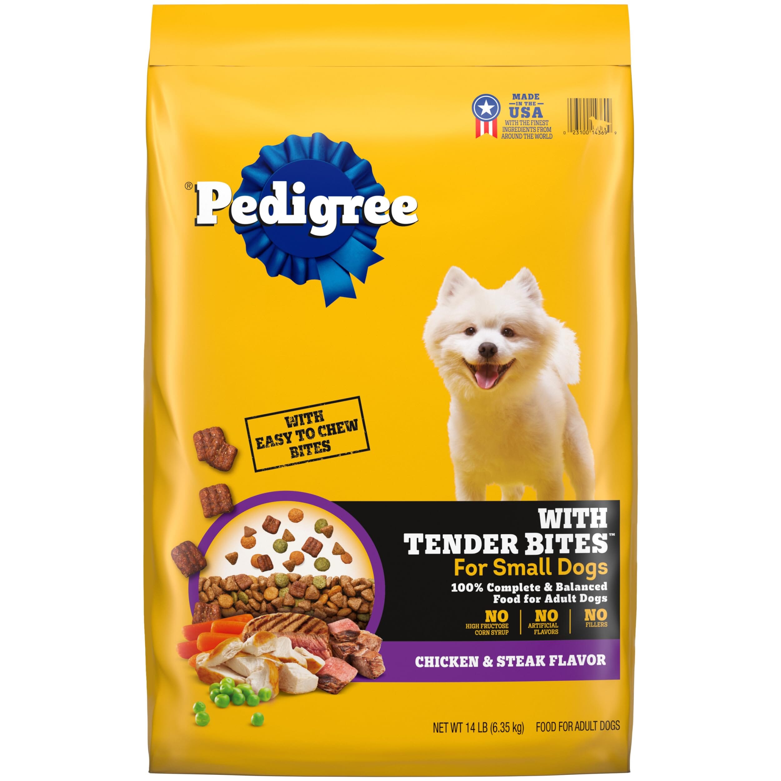 Pedigree Tender Bites in Gravy Steak Vegetables Small Dog Canned Dog Food - 13.2 oz - Case of 12  