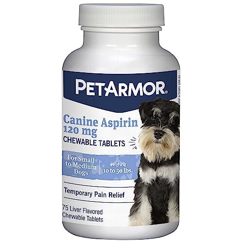Pet Armor Aspirin Pain-Relief Medicine Chewable Tablets for Small Dogs 10-20 Lbs - 120MG - 75 Tablets Default Title