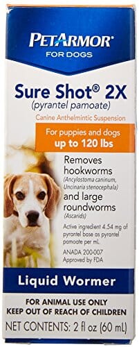 Pet Armor Sure Shot 2X Pyrantel Pamoate Liquid De-wormer for Dogs and Puppies - 2 Oz Default Title