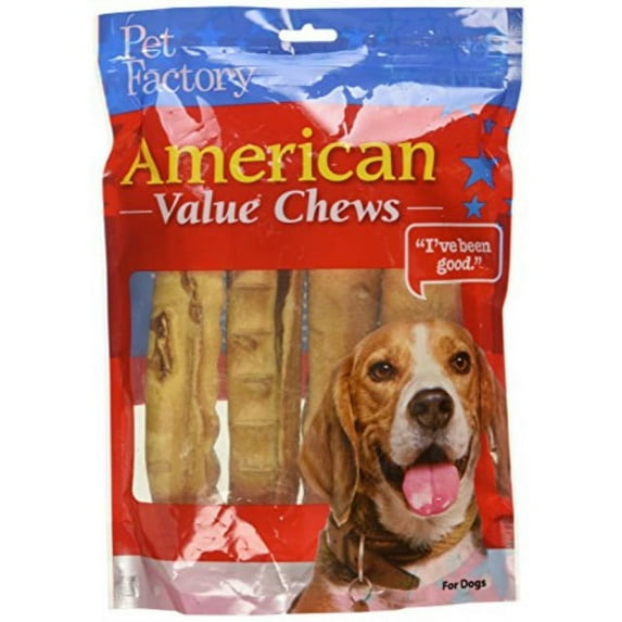 Pet Factory American Beefhide Rolls Chicken Flavored Natural Dog Chews Large - 7-8 Inch - 4 Pack