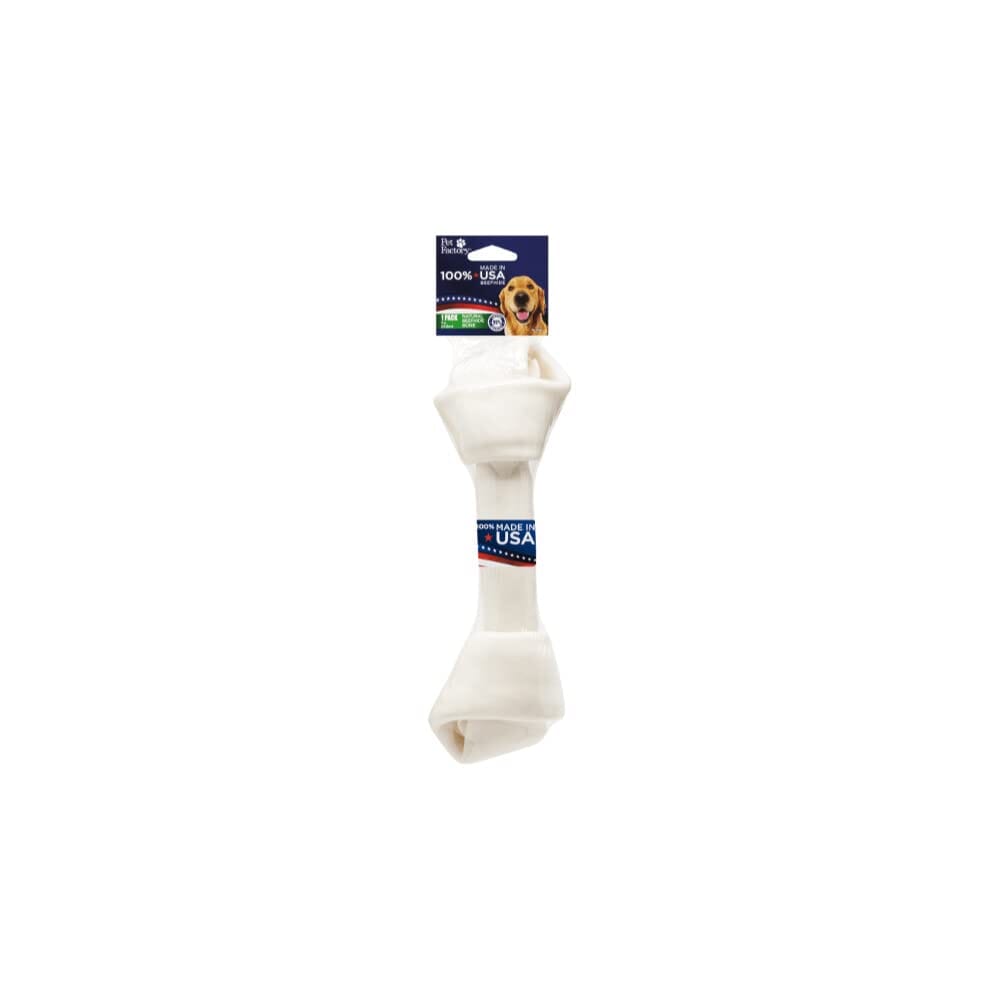 Pet Factory American Beefhide Basted Bone Beef Flavored Natural Dog Chew 9-10 Inch