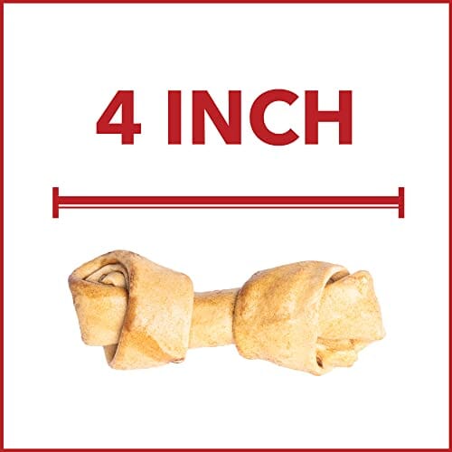 Pet Factory American Beefhide Chicken Flavored Knotted Bones Natural Dog Chews - 4-5 Inch - 4 Pack