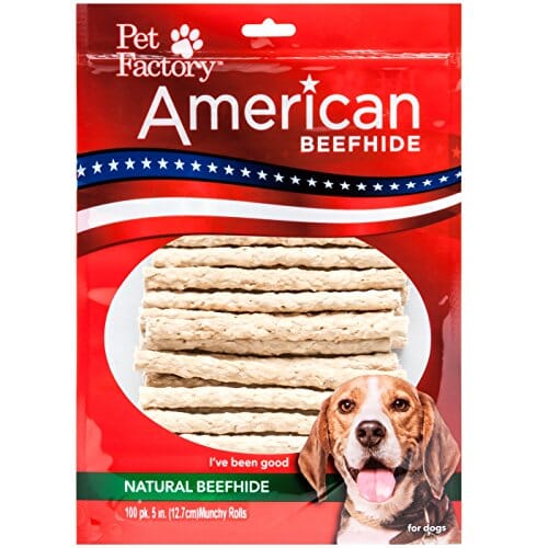 Pet Factory American Beefhide Mini Munch Rolls Natural Dog Chews - 5 Inch - 100 Pack - 1.5 Lbs Default Title