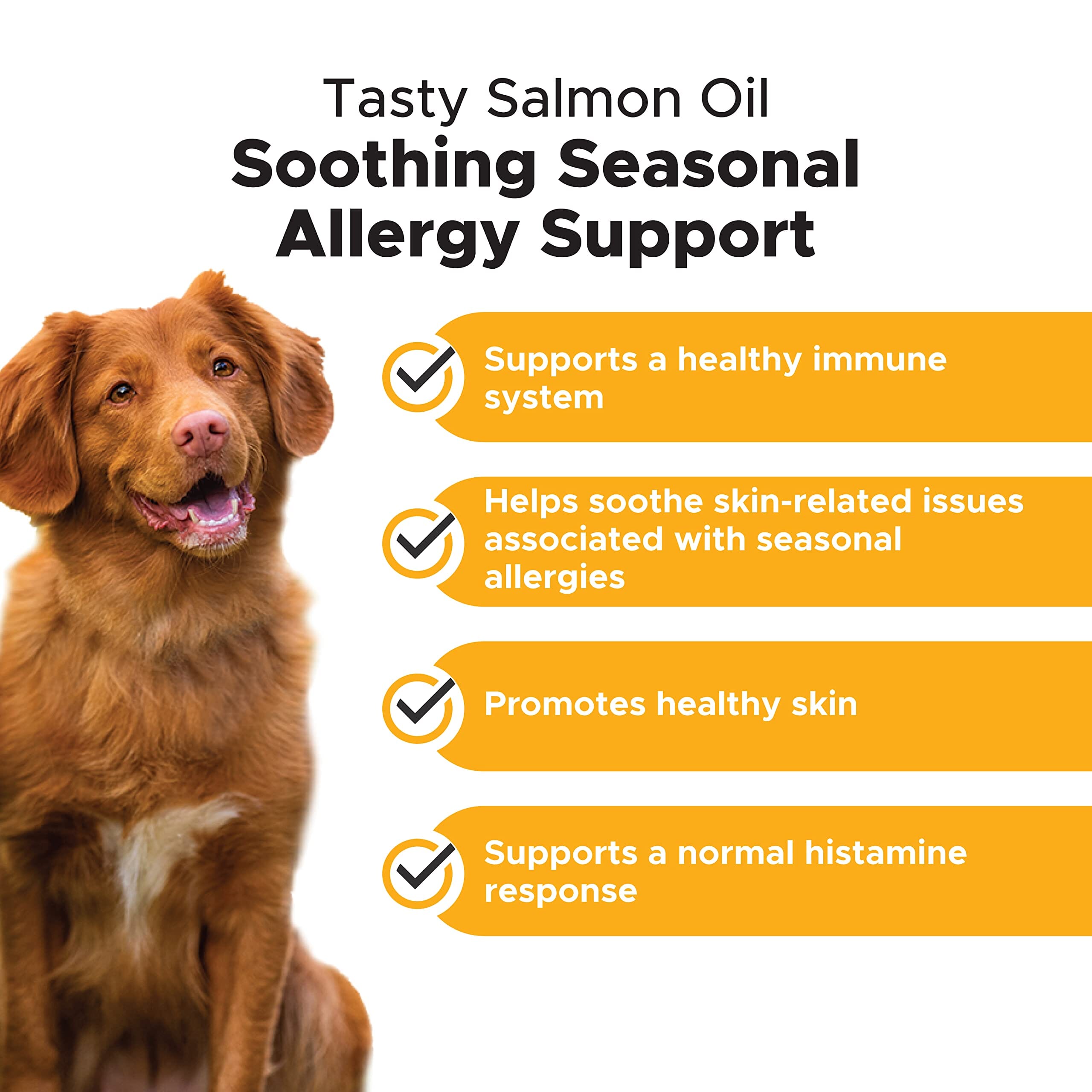 Pet Honesty Allergy Anti-Itch and Scratch Alaskan Salmon Oil Pump Cat and Dog Supplements - 16 Oz  