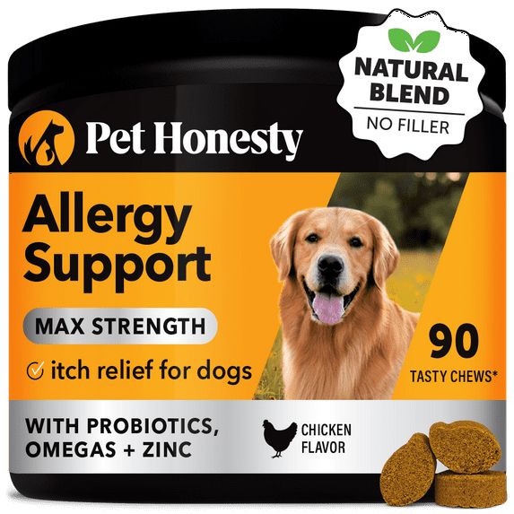 Pet Honesty Allergy Support Max-Strength Skin and Allergy Relief Chicken Flavor Soft Chew Dog Supplements - 9.5 Oz Default Title