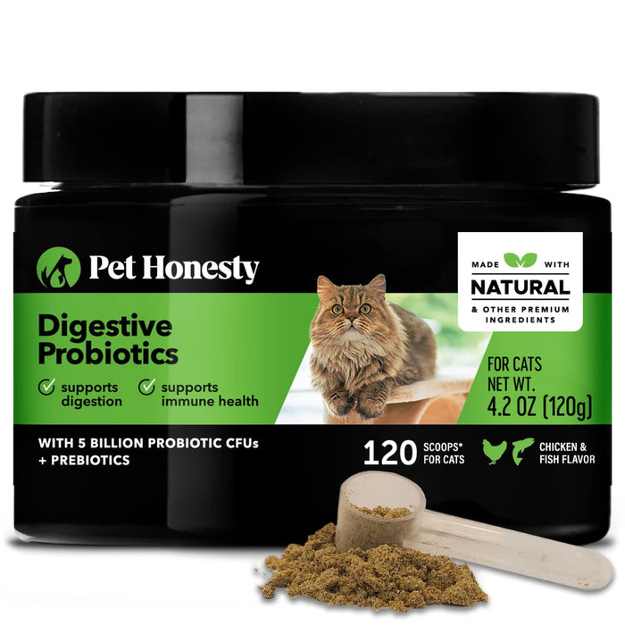 Pet Honesty Degestive ProBiotics Chicken and Fish Cat Powder Supplements - 120 Scoops -...