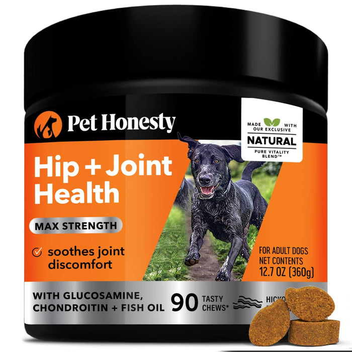 Pet Honesty Hip and Joint Max-Stregth Bacon Chewy Dog Supplements - 90 Count - 12.7 Oz