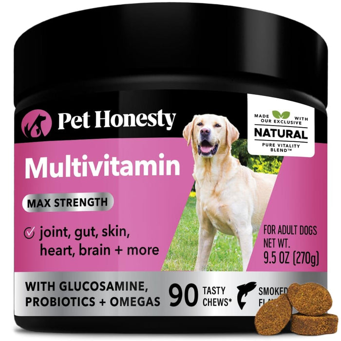 Pet Honesty Multi-Vitamin Max-Strength with Glucosomine and Anti-Oxidants Salmon Chewy ...