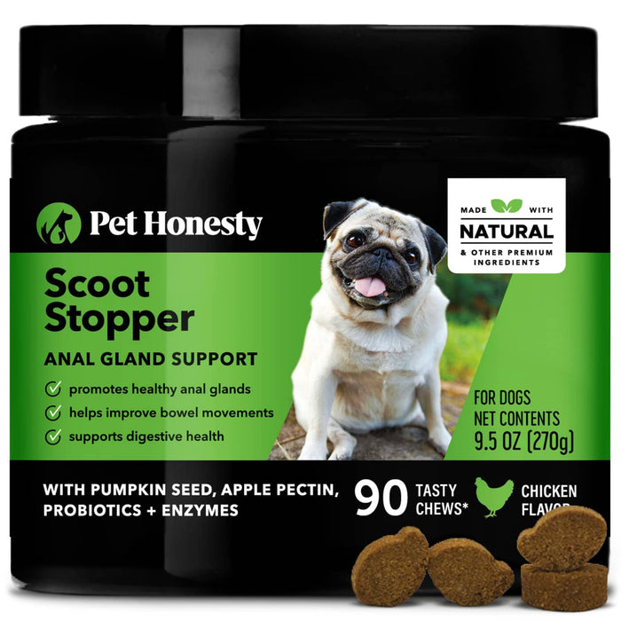Pet Honesty Scoot Stopper Digestive Anal Gland Support Chicken Chewy Dog Supplements - ...