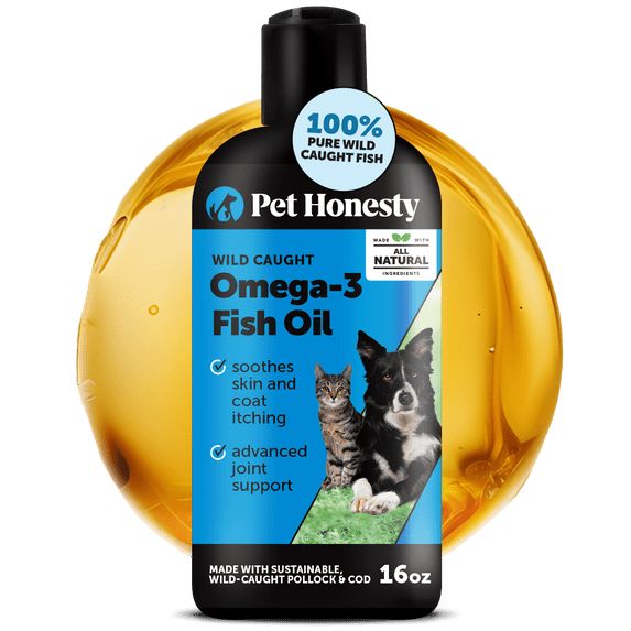 Pet Honesty Wild-Caught Omega-3 Fish Oil Skin Brain and Joint Support Liquid Dog and Cat Supplement - 16 Oz Default Title