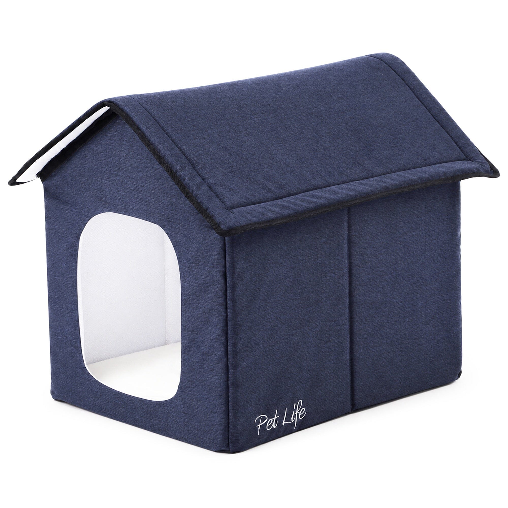 Pet Life 'Hush Puppy' Collapsible Electronic Heating and Cooling Smart Pet House Small Navy