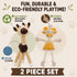 Pet Life ® 2-Piece Eco-Friendly Recyclable Jute Rope and Plush Dog Toy Set - Brown and Yellow