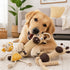 Pet Life ® 2-Piece Eco-Friendly Recyclable Jute Rope and Plush Dog Toy Set - Brown and Yellow