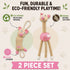 Pet Life ® 2-Piece Eco-Friendly Recyclable Jute Rope and Plush Dog Toy Set - Pink