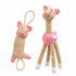 Pet Life ® 2-Piece Eco-Friendly Recyclable Jute Rope and Plush Dog Toy Set - Pink Default Title