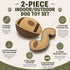 Pet Life ® 2-Piece Indoor or Outdoor Durable Nylon Plush Squeak and Fetch Dog Toy Set - Khaki