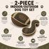 Pet Life ® 2-Piece Indoor or Outdoor Durable Nylon Plush Squeak and Fetch Dog Toy Set - Olive Green