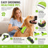 Pet Life ® 2-Piece Premium Deshedder and Dual-Sided Slicker and Bristle Brush Cat and Dog Grooming Set - Green