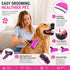 Pet Life ® 2-Piece Premium Deshedder and Dual-Sided Slicker and Bristle Brush Cat and Dog Grooming Set - Pink