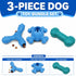 Pet Life ® 3-Piece Plush Tug Fetch and Squeaking Interactive Dog Toy Set - Blue