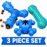 Pet Life ® 3-Piece Plush Tug Fetch and Squeaking Interactive Dog Toy Set - Blue