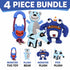 Pet Life ® 4-Piece Fetch Tug and Plush Squeaking Bundle Dog Toy Set - Blue