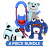 Pet Life ® 4-Piece Fetch Tug and Plush Squeaking Bundle Dog Toy Set - Blue