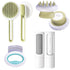Pet Life ® 4-Piece Modern Premium Massage Slicker and Lint Brush and Deshedder Cat and Dog Grooming Set - Green Default Title