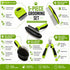 Pet Life ® 5-Piece Premium Nail Trimmer and Comb Pin Tick and Bristle Brush Cat and Dog Grooming Set - Green