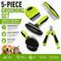 Pet Life ® 5-Piece Premium Nail Trimmer and Comb Pin Tick and Bristle Brush Cat and Dog Grooming Set - Green