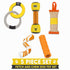 Pet Life ® 5-Piece Rugged Nylon and Rubber Plush Squeak Tug and Fetch Dog Toy Set - Yellow and Orange