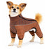 Pet Life ® Active 'Chase Pacer' Medium-weight 4-Way-Stretch Yoga Fitness Dog Tracksuit X-Small Brown And Pattern