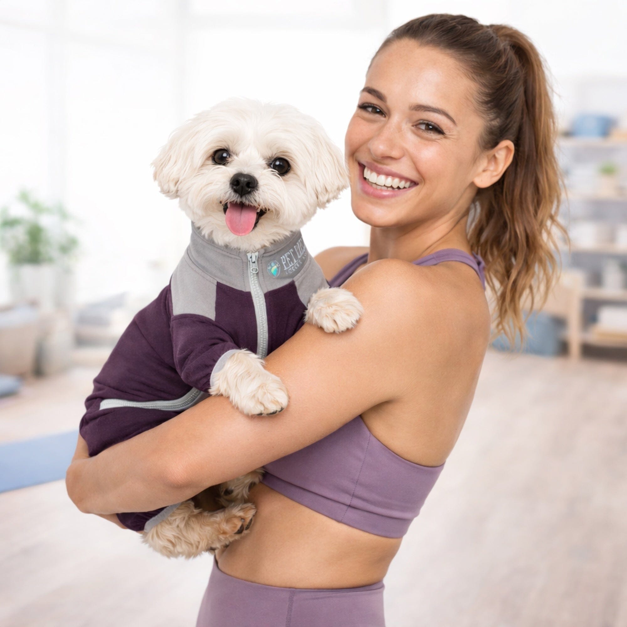 Pet Life ® Active 'Embarker' 4-Way Stretch Fitness Yoga Full Body Dog Tracksuit