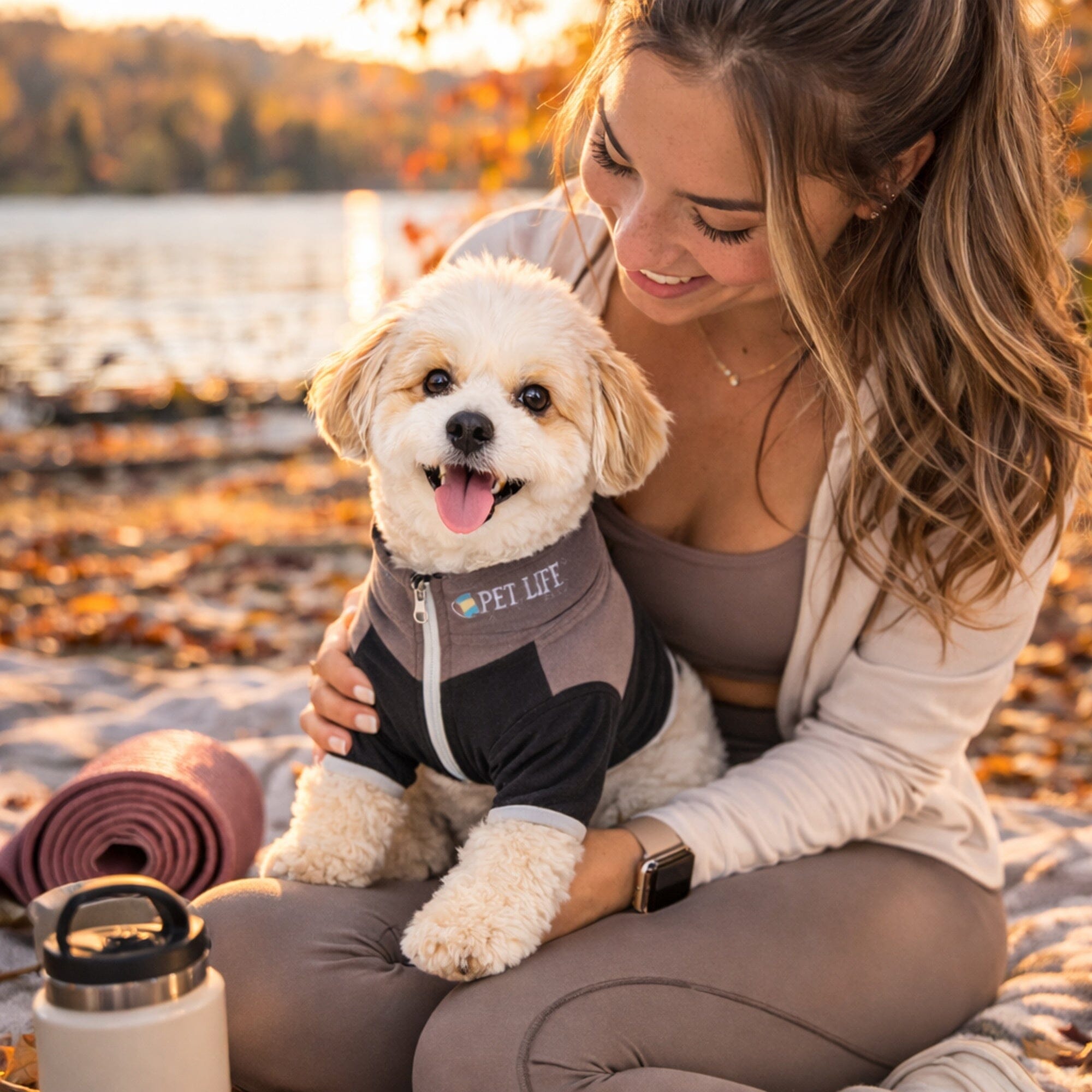 Pet Life ® Active 'Embarker' 4-Way Stretch Fitness Yoga Full Body Dog Tracksuit