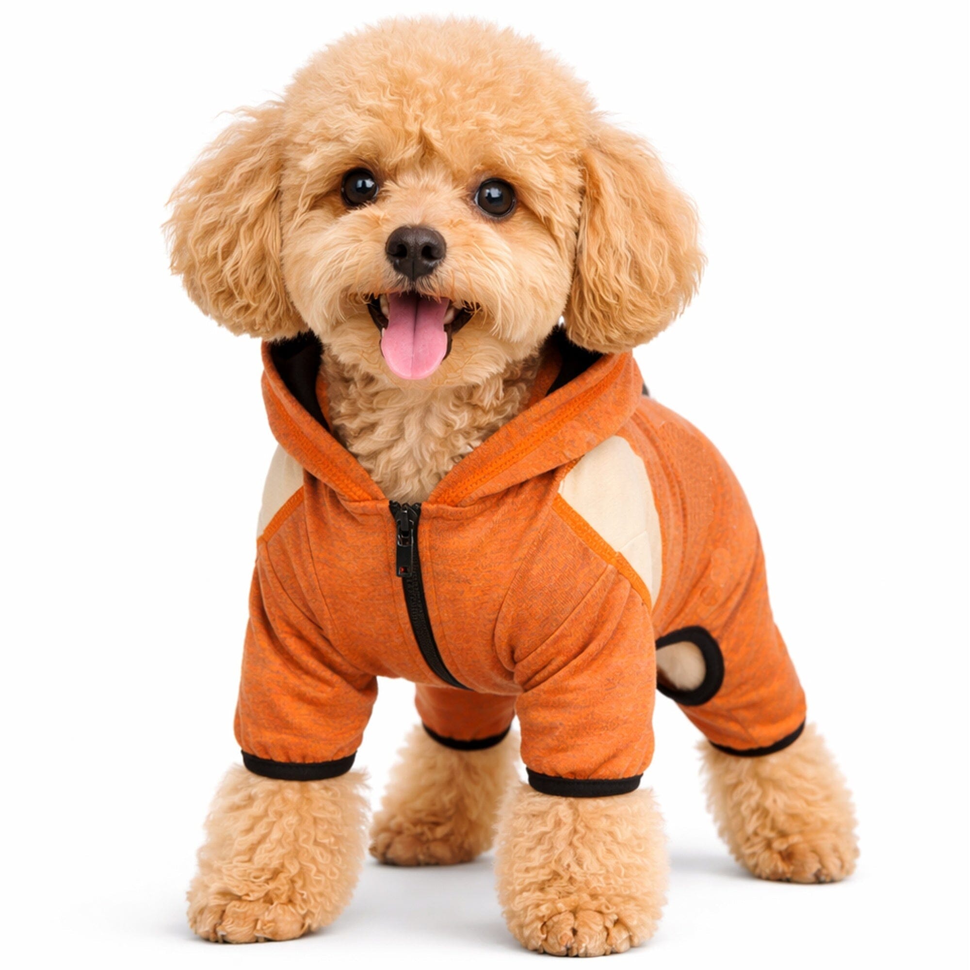 Pet Life ® Active 'Fur-Breeze' Medium-weight 4-Way-Stretch Full Body Hooded Dog Yoga sweater