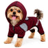 Pet Life ® Active 'Fur-Breeze' Medium-weight 4-Way-Stretch Full Body Hooded Dog Yoga sweater X-Small Burgundy