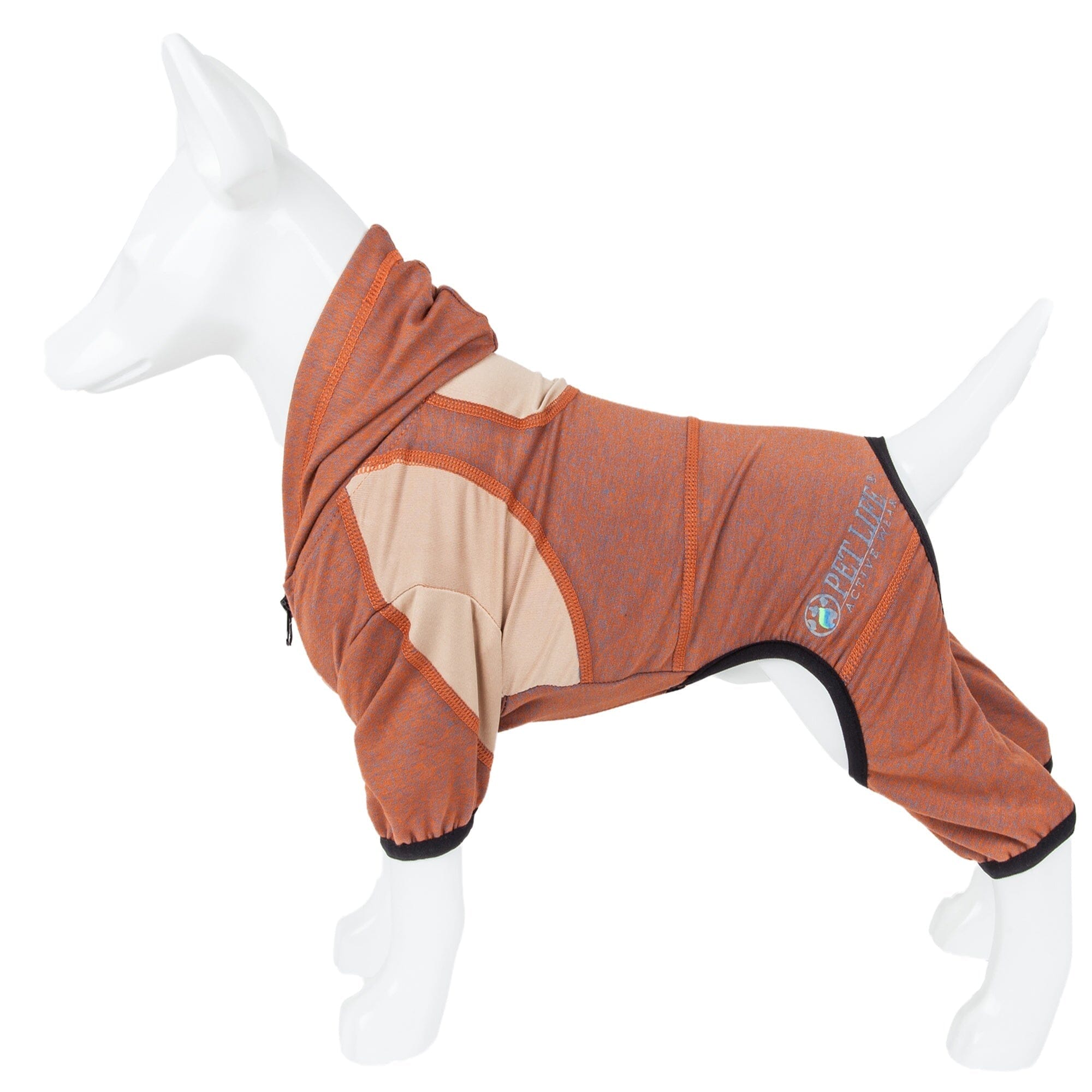 Pet Life ® Active 'Fur-Breeze' Medium-weight 4-Way-Stretch Full Body Hooded Dog Yoga sweater