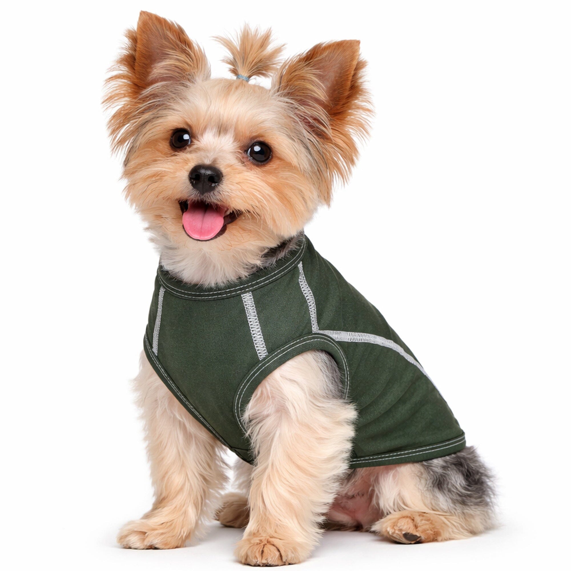 Pet Life ® Active 'Racerbark' 4-Way-Stretch Yoga Fitness Dog T-Shirt Tank Top